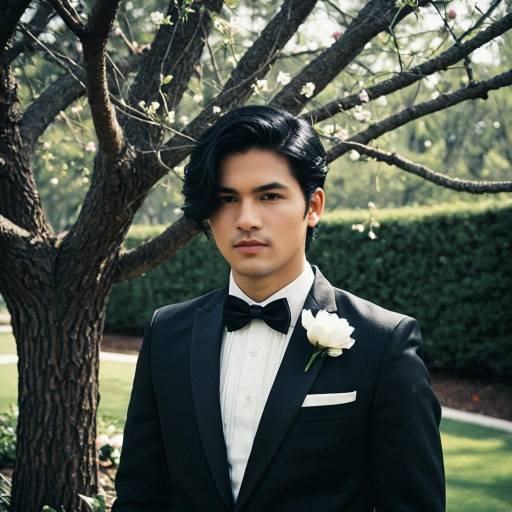 Young Man in Formal Suit with Bowtie