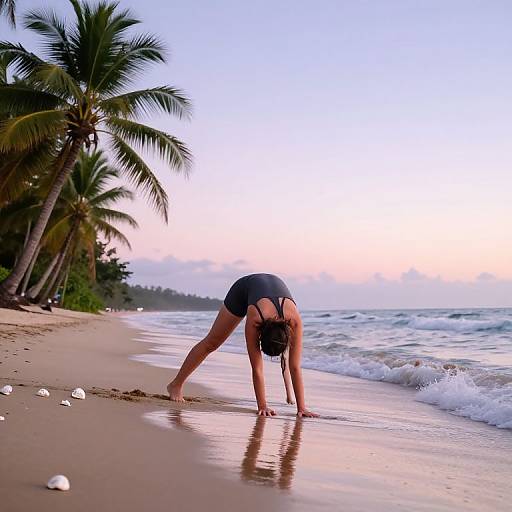 Serene Yoga at Tropical Dawn