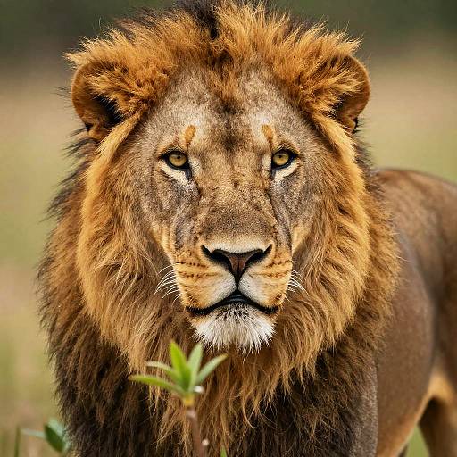 Majestic Male Lion Close-Up Portrait