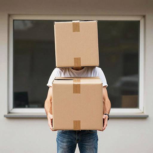 Man with Cardboard Boxes Costume