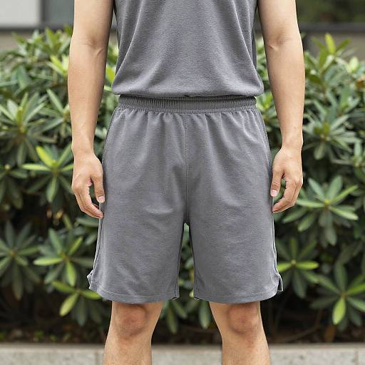 Man Wearing Grey Athletic Shorts and Shirt Outdoors