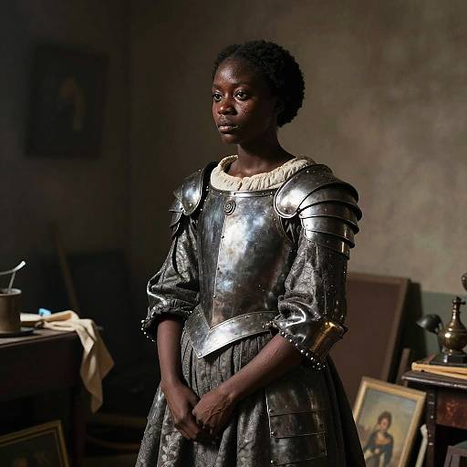 Renaissance Portrait of Armored African Woman