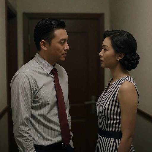 Romantic Encounter in a Dim Hallway