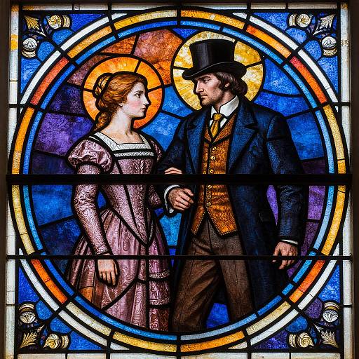 Stained Glass Portrait of Historical Figures