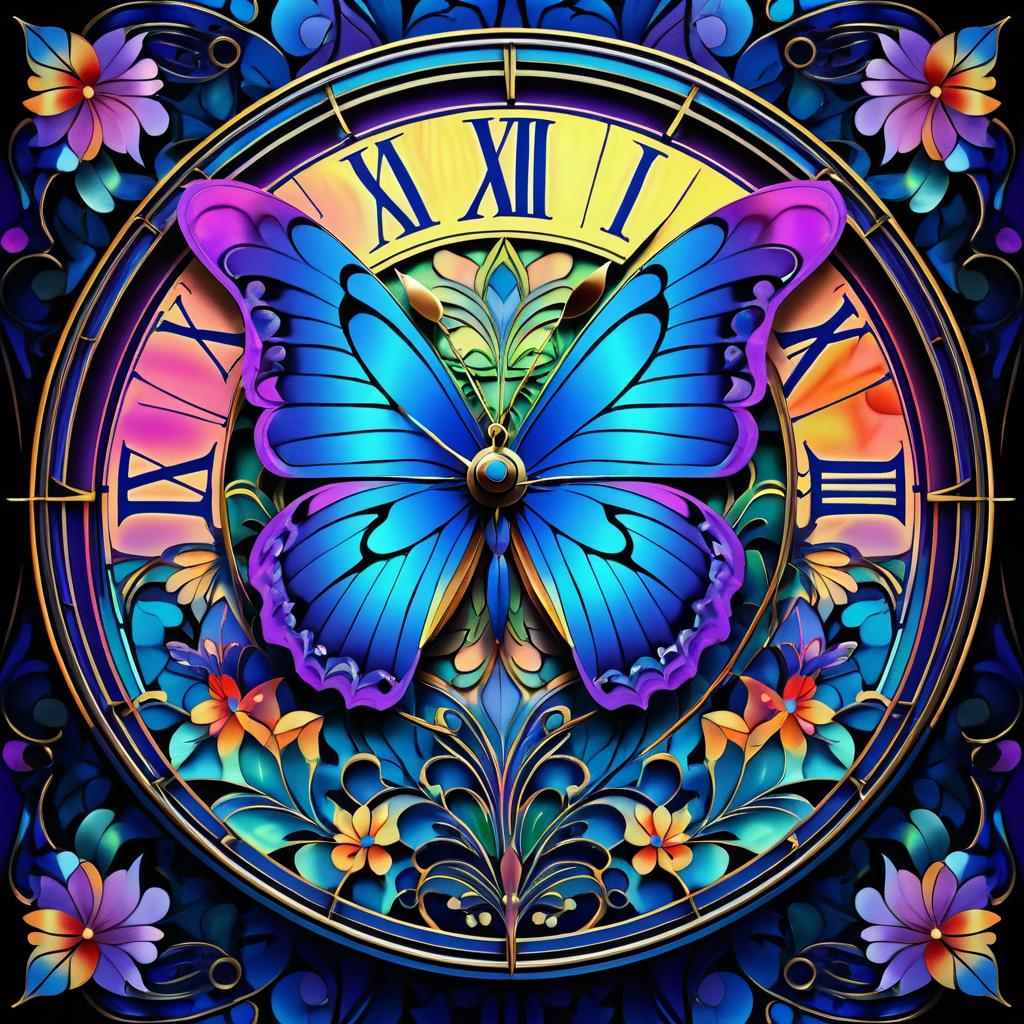 Iridescent Art Nouveau Butterfly Design