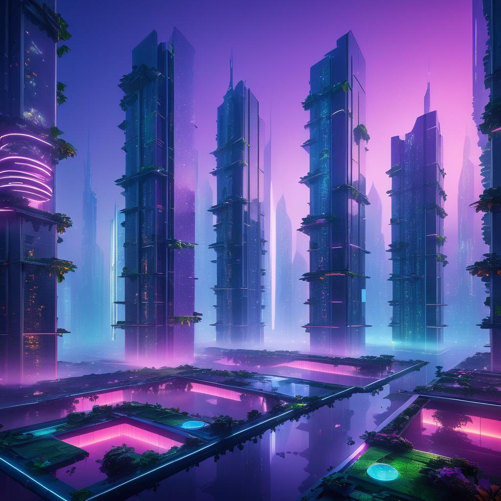 Futuristic Cityscape at Dusk