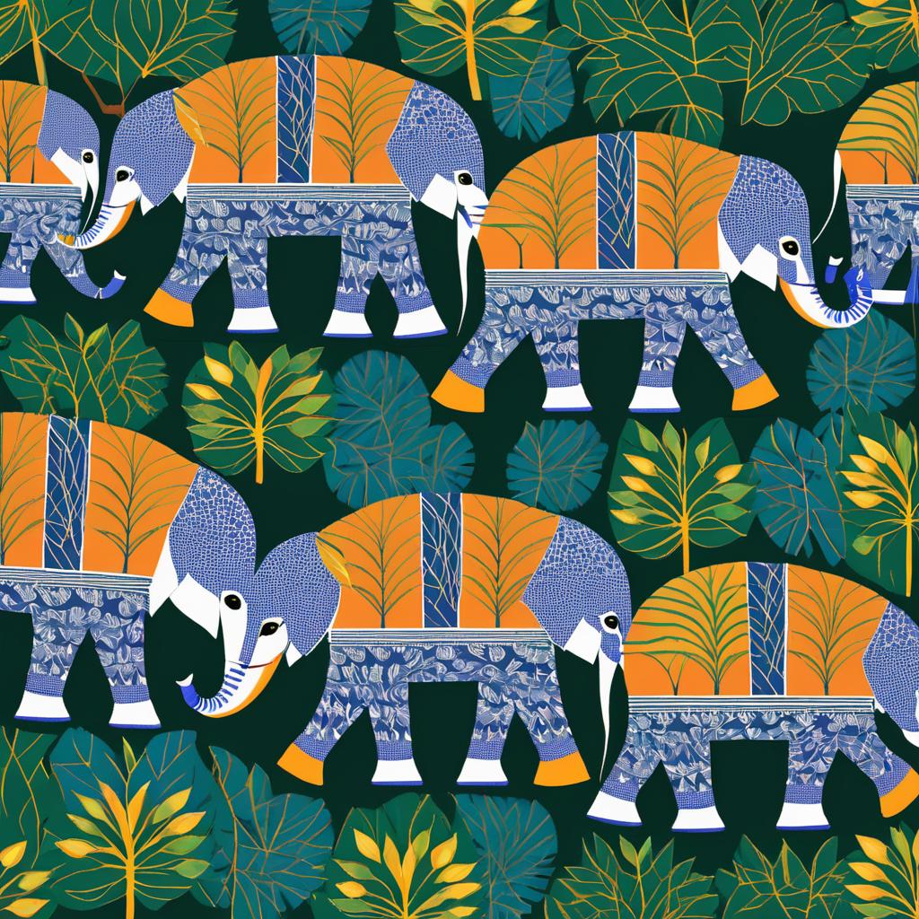 Elephant Synth with Gond Patterns