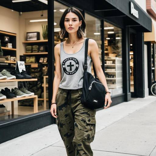 Casual Streetwear Woman in Retail Setting