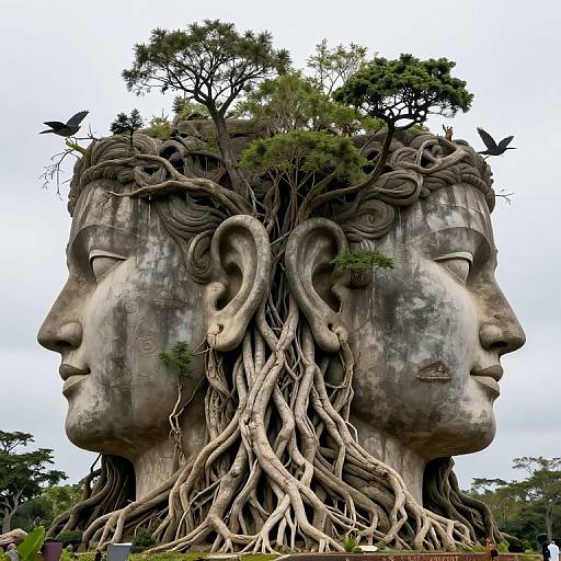 Colossal Statues with Ear Trees