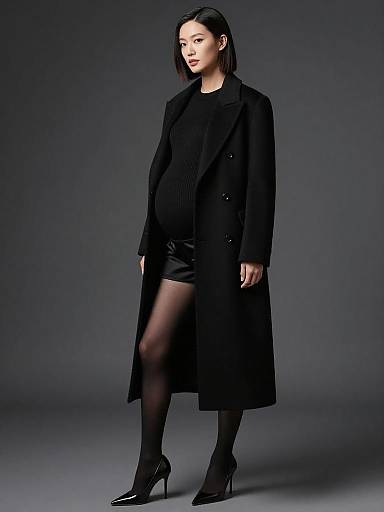 Sleek Monochrome Maternity Runway Look