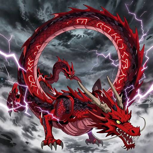 Epic Anime Dragon Tail Battle Scene