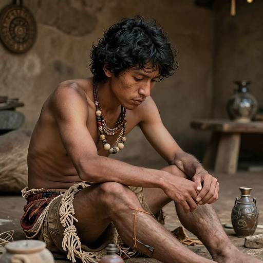 Rustic Precolombian Alchemist Portrait