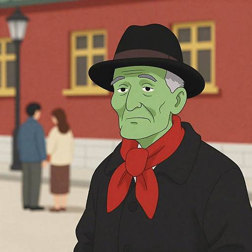 Whimsical Caricature of an Old Man