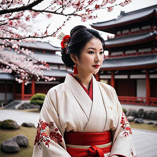Photo-Realistic Japanese Woman in Kimono