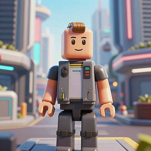 Realistic Roblox Character in Futuristic City