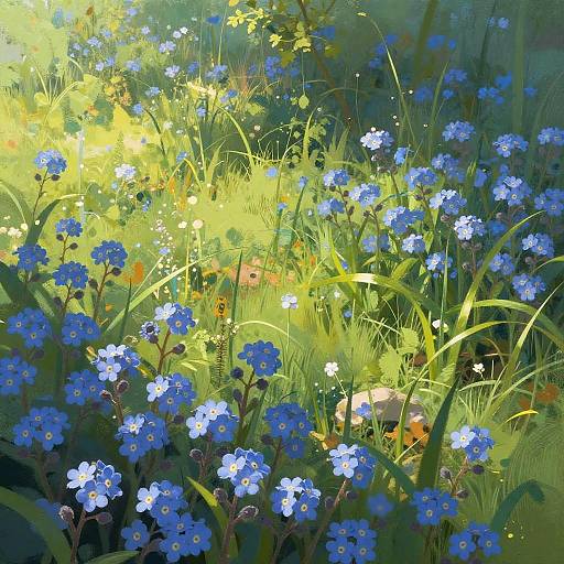 Sunlit Fantasy Meadow Landscape