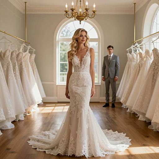 Elegant Wedding Dress Shopping Moment