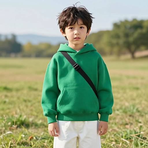 Confident Boy in Sunny Meadow