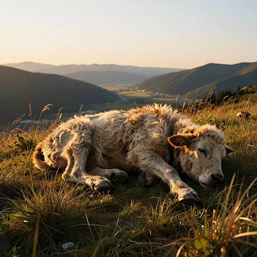 Dahu Resting at Golden Hour Bluff