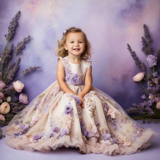 Whimsical Toddler in High Fashion Gown