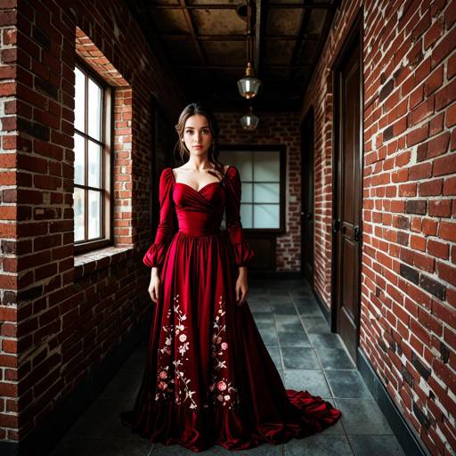 Elegant Woman in Dramatic Indoor Setting