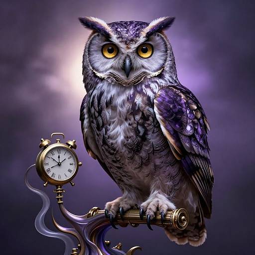 Enigmatic Owl on Fluid Time Mechanism