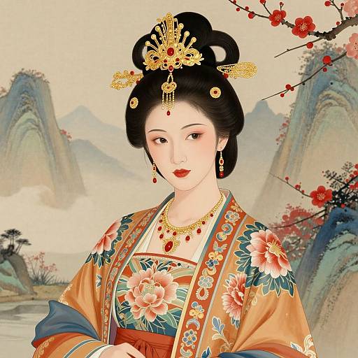 Elegant Chinese Woman in Traditional Attire
