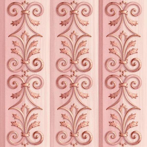 Elegant Scrollwork in Rose-Gold Design