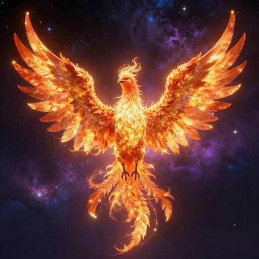 Flaming Phoenix in Cosmic Space
