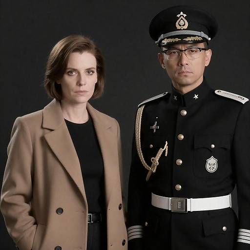 Stern Officer and Pale Woman Portrait