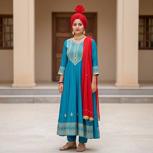 Woman in Bhangra Punjabi Attire