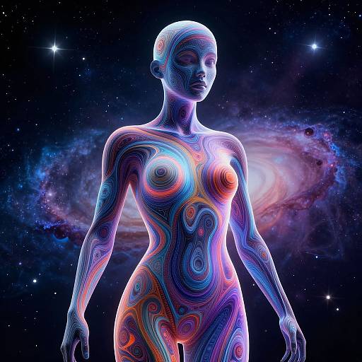 Abstract Humanoid AI Art Cosmic