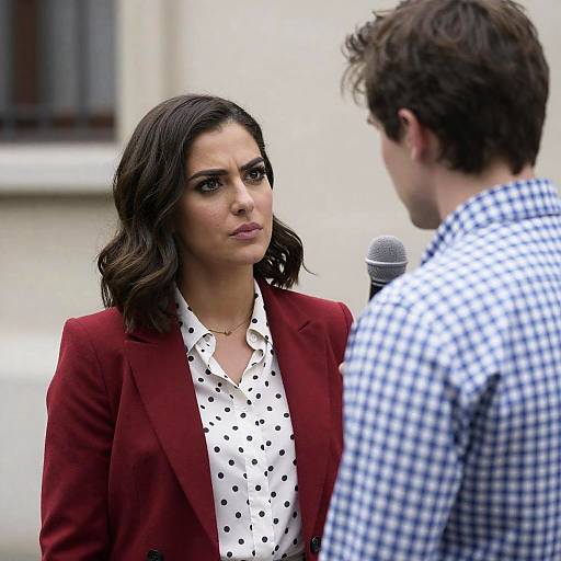 Dynamic Outdoor Portrait of Engaged Conversation