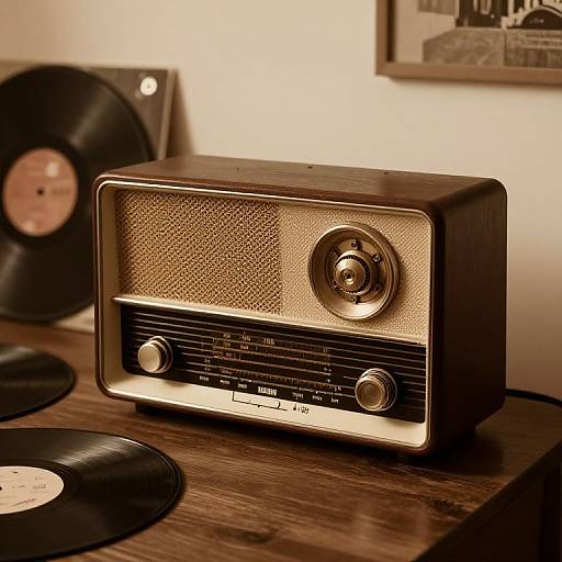 1950s Vintage Radio Nostalgic Scene