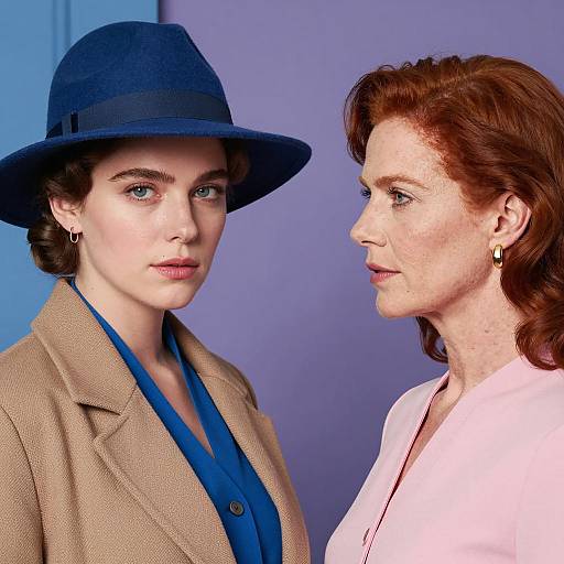 Vintage Portrait of Two Stylish Women