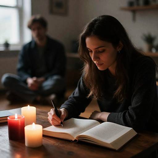 Woman Writing by Candlelight