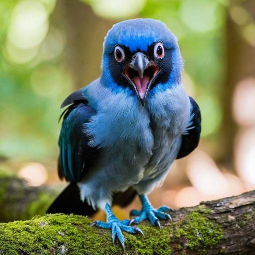 Solo Bird in Blurry Forest Setting