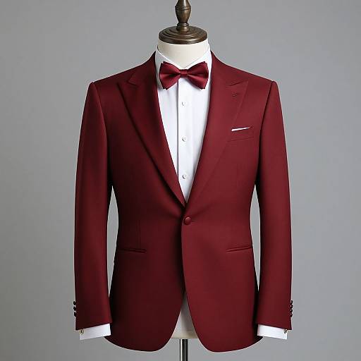 Elegant Red Wedding Tuxedo Display