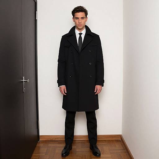 Man in Black Coat Night Out