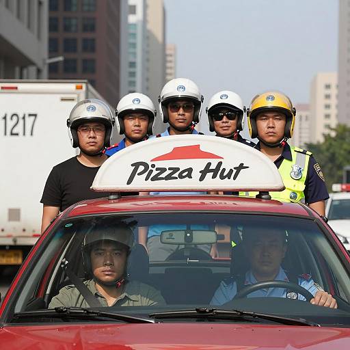 Urban Adventure with a Pizza Hut Vehicle