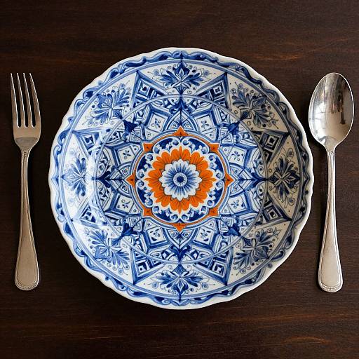 Hand-Painted Floral Dinner Plate