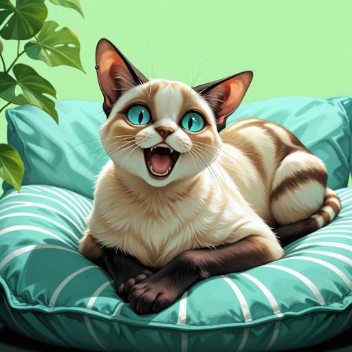 Charming Siamese Cat Amidst Greenery Charming Siamese Cat Amidst Greenery