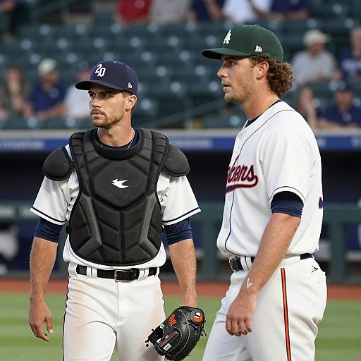 Intense Baseball Players at Stadium