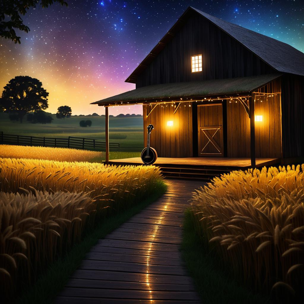 Magical Rustic Porch with Fireflies