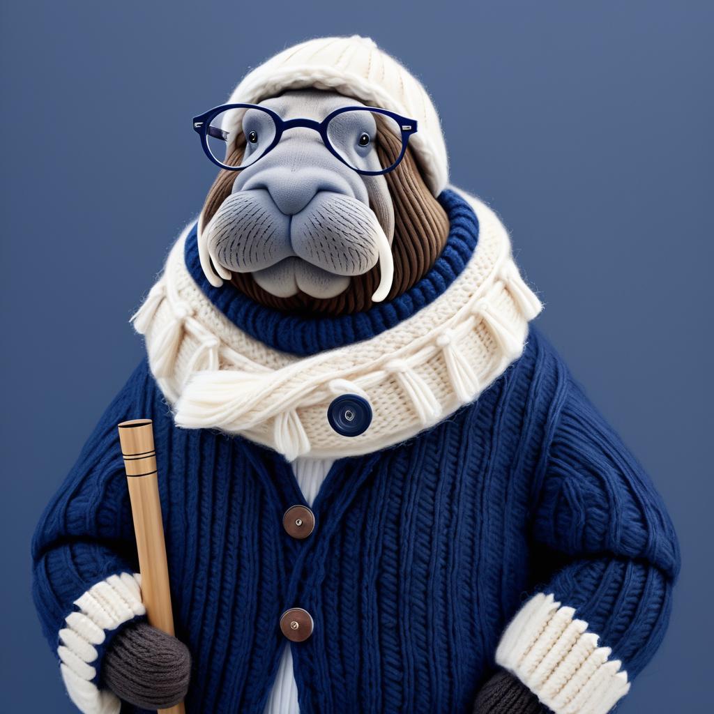 Charming Walrus in Cozy Sweater Outfit