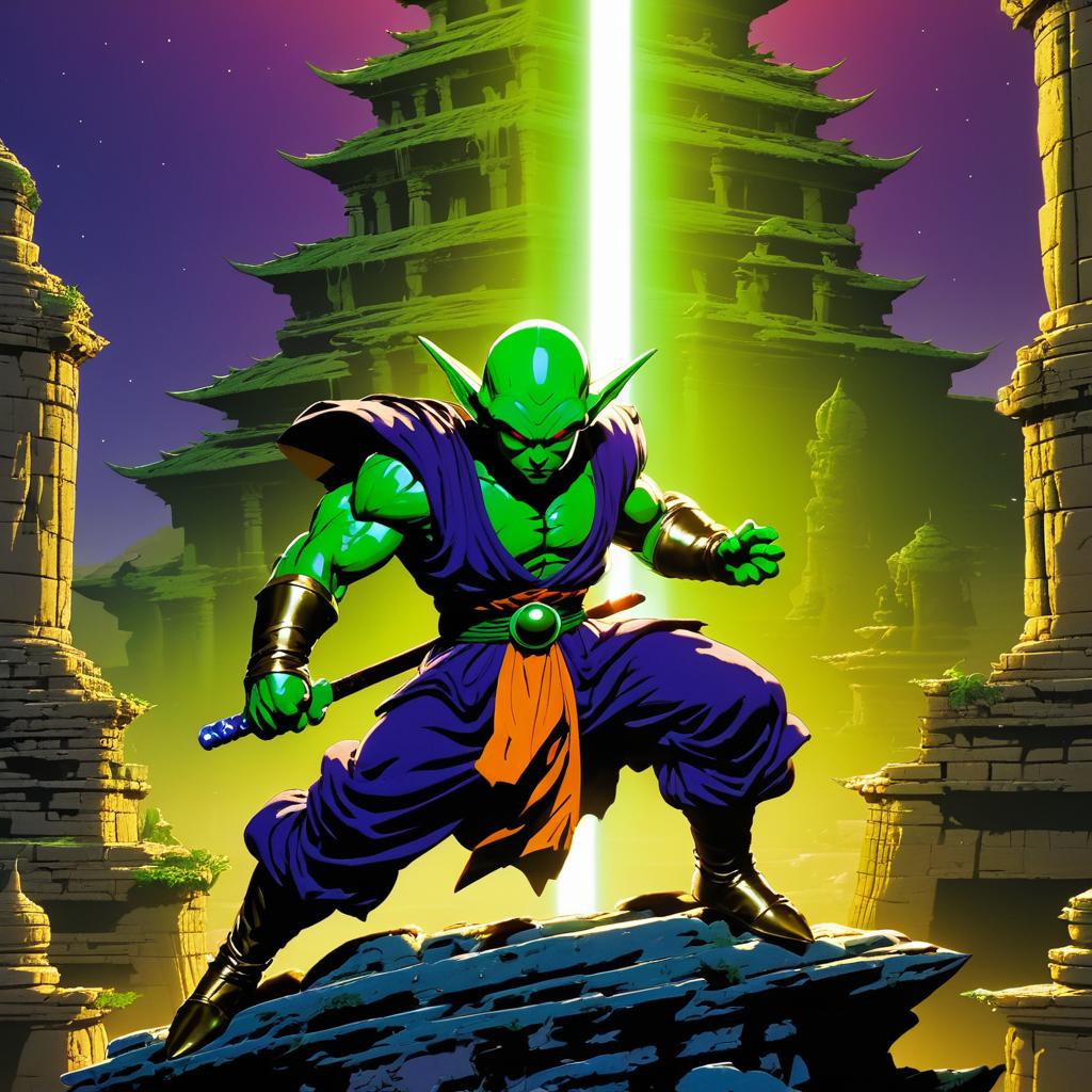 Piccolo as Frazetta in Ancient Ruins