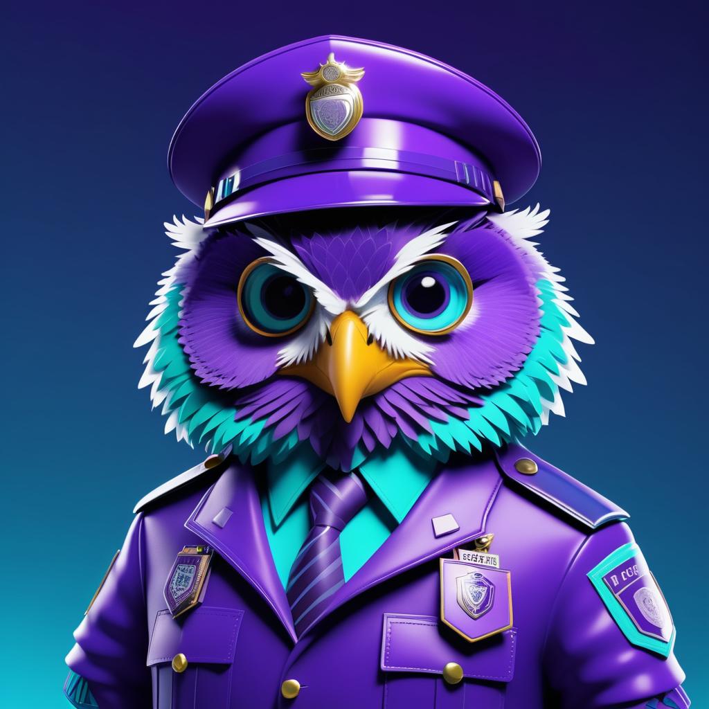 Clever Owl in Stylish Police Attire