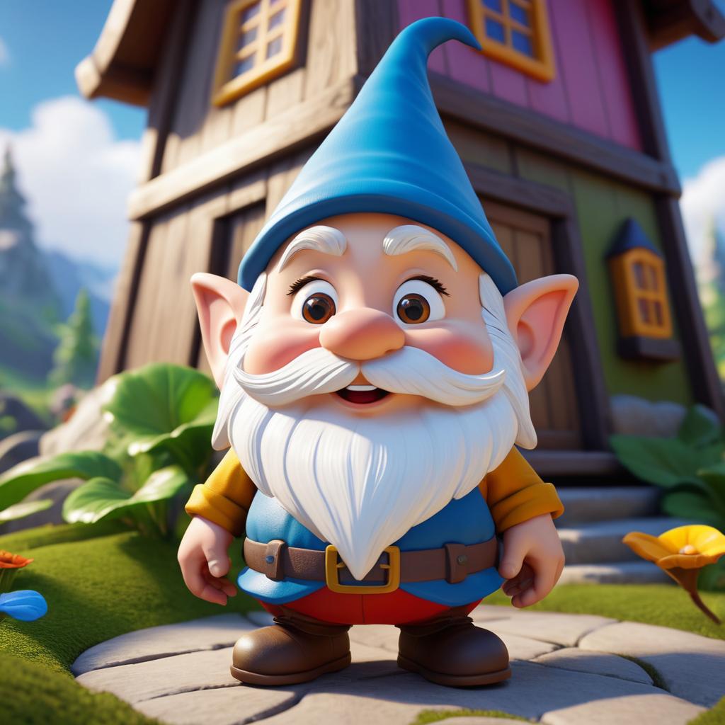 Playful Gnome Cartoon Face Design