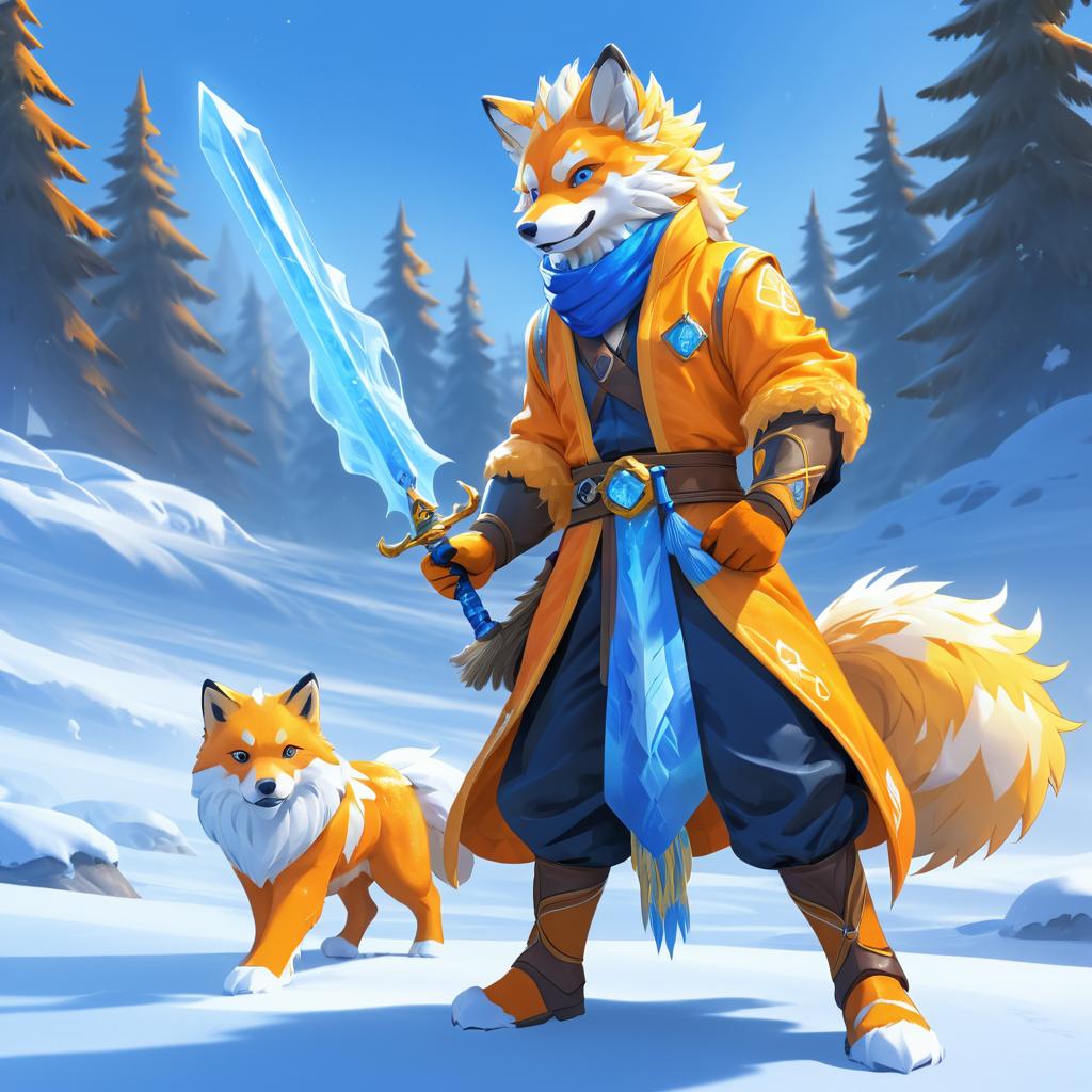 Arcanine-Human Fusion in Snow