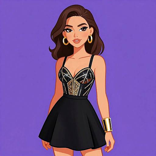 Glamorous Woman in Sequined Dress